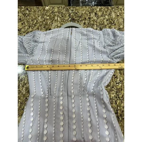 Kate Spade Pearl Drops Degrade Dress LONG SLEEVE‎ GOWN MIDI Size 2 Pleated Silky - Image 11