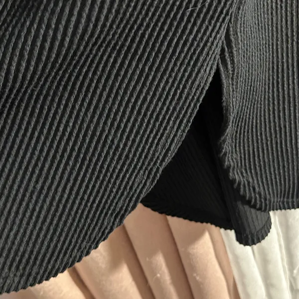 Black Sleeveless Midi Dress with Drawstring Waist Size L - Image 5