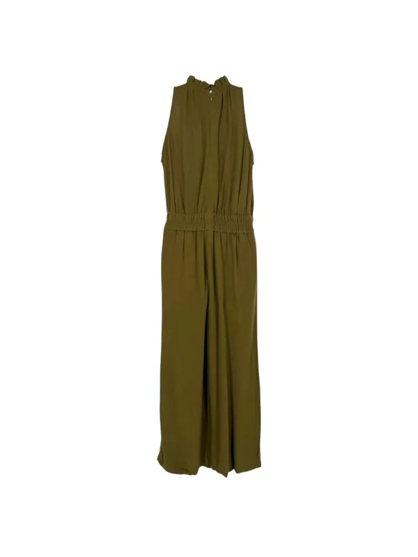 Chelsea28 Olive Green Sleeveless Halter Neck Jumpsuit Size Small Minimalist Boho - Image 4