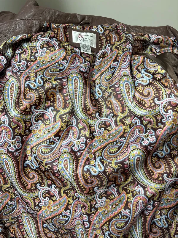Brown Leather Jacket Size M - Image 2