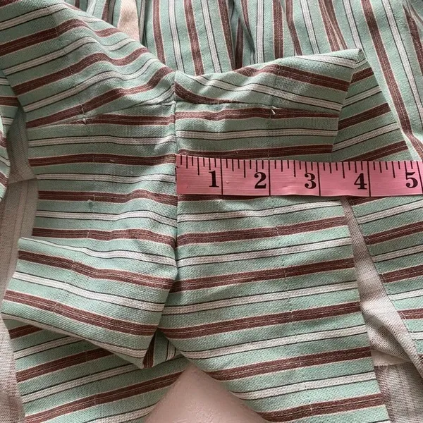 Peppermayo Striped Elastic Waist Shorts AU/UK 8 US 4 Teal Brown Drawstring Summe - Image 7