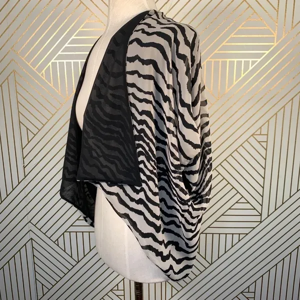 Joseph Ribkoff Zebra Print Open Front Kimono Top‎ - Image 4