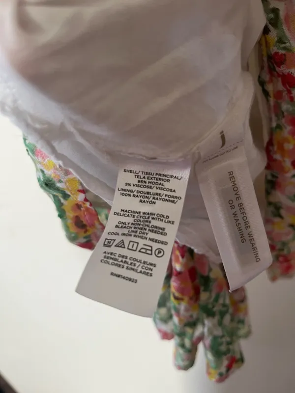 Loft Floral Spring Mini Dress XS Green Yellow Flowy Feminine Romantic Picnic - Image 5