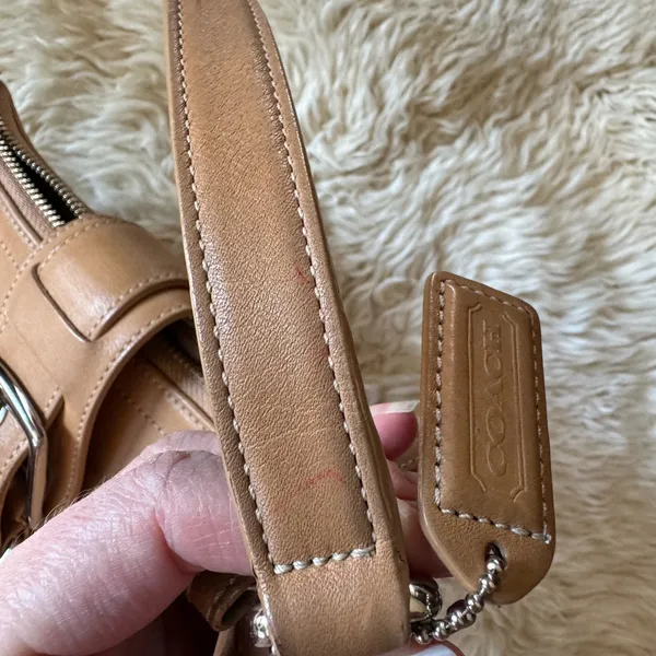 Vtg COACH Hampton camel leather Y2K Demi small shoulder bag 7540 - Image 7