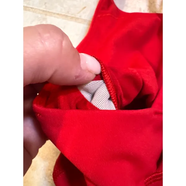 Lululemon Energy Bra Longline Red Strappy Sports Bra LW2EB9S Size 6 - Image 5