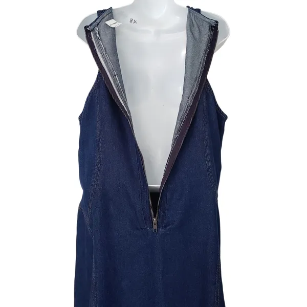 Re/Done Denim Jean Dress Womens Large Zip Back Western - Image 8