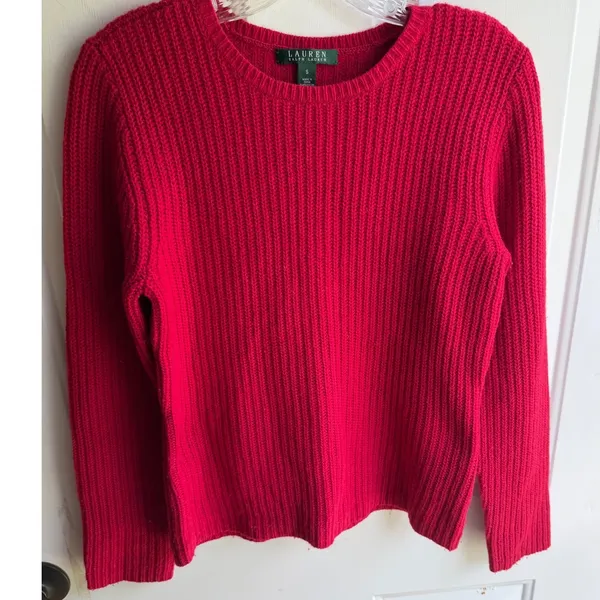 Vintage Ralph Lauren Women's Holiday Rd Chunky Knit Lambswool Angora Sweater S - Image 2