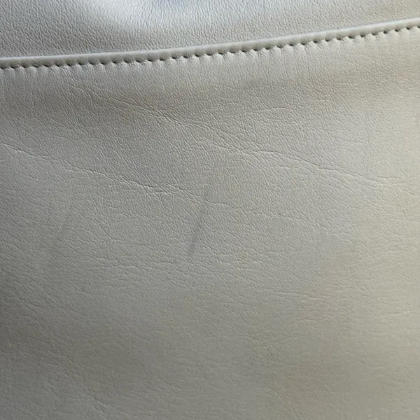 Vintage Unbranded Cream/White Leather Flap Crossbody Bag-Excellent Interior - Image 8