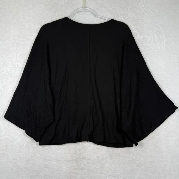 Maeve Anthropologie Black Batwing Waffle Knit Top Medium New With Tags - Image 9