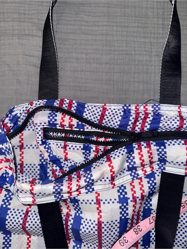 BAGGU Red, Blue & White Plaid Shoulder Tote - Image 6