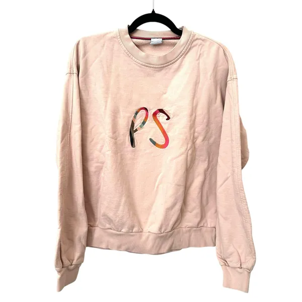 PS PAUL SMITH Swirl‎ Logo Crewneck Sweatshirt Pink XL - Image 2