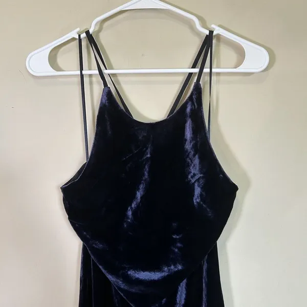 J. Crew Silk velvet‎ halter slip dress NEW NWT violet Size 2 - Image 2