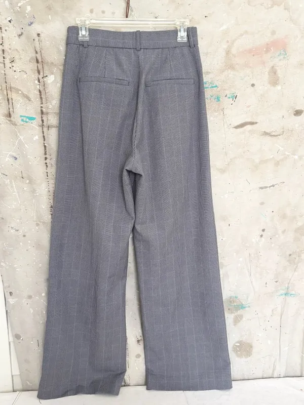 Abercrombie & Fitch Sloane Tailored Wide Leg Pleated Pants, Checkered Plaid - Image 4