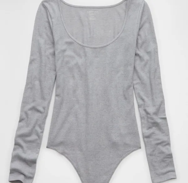 American Eagle Plush Long-Sleeve Scoop Neck Bodysuit - Image 6