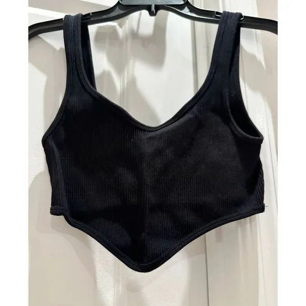 Zara Ribbed Corset Style Crop Top - Image 2