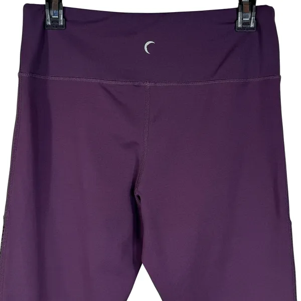 Zyia Active SZ 12 Moto Light 'n Tight 7/8 Leggings Laser Cutouts Hi-Rise Purple - Image 6