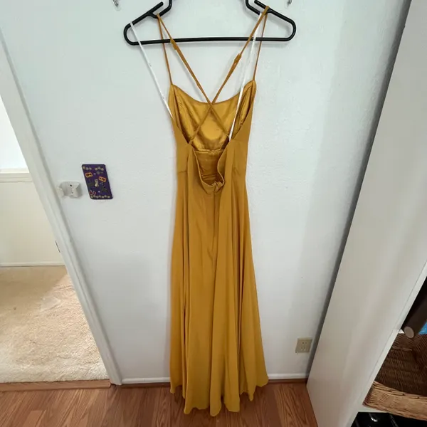 Lulus Dreamy Romance Mustard Yellow Backless Maxi Dress - Image 8