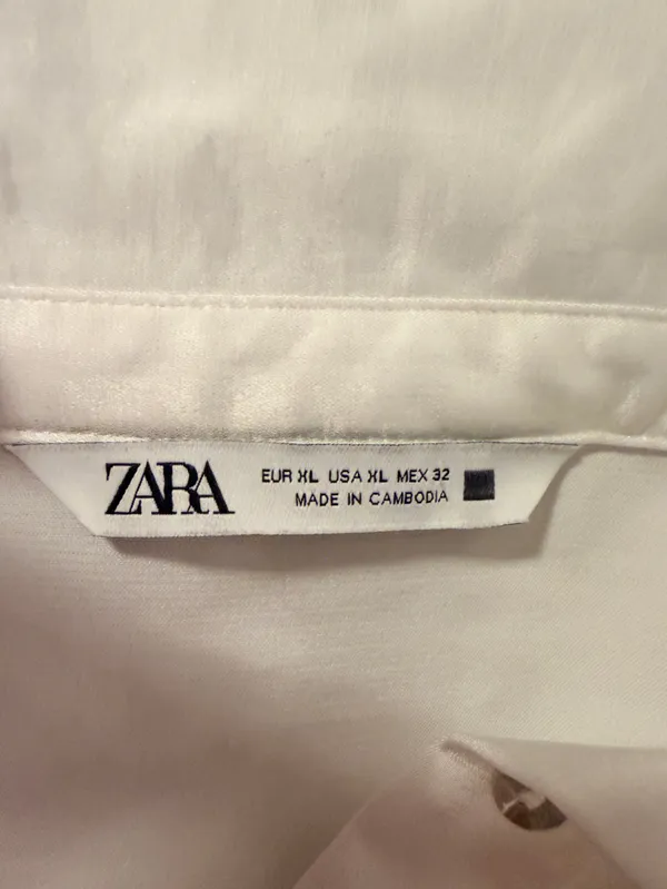 White Zara Button Up Shirt - Image 3