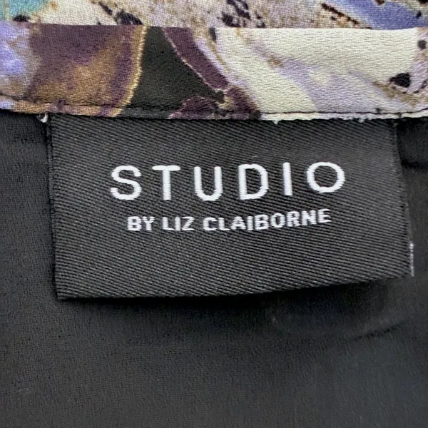 Studio Liz Claiborne Floral High-Low Midi Skirt Black Purple Garden Party Sz 12 - Image 5