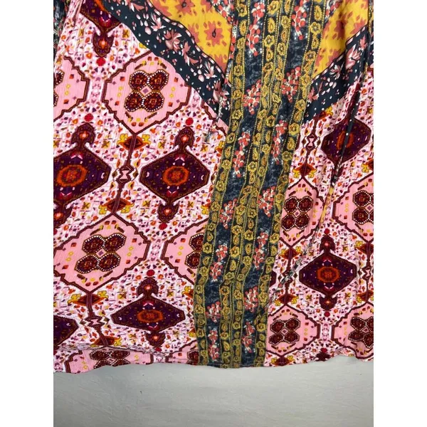The Rustic Rack Boutique Bohemian Floral Print V Neck Flared Sleeve Blouse Sz M - Image 7