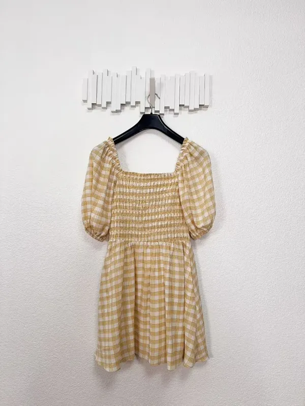Jacquie the Label Murphy Smocked Mini Dress Summer Boho Casual Cottage Vacation - Image 2