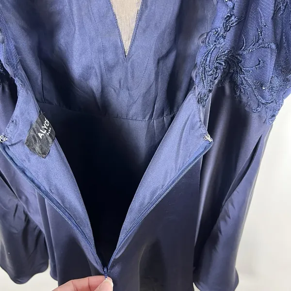 Alyce Paris strapless glitter cocktail dress Blue Plus Size 22 Evening Romantic‎ - Image 10