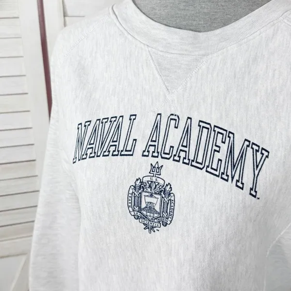 Pro Edge Campus Naval Academy Reverse Weave‎ Sweatshirt Light Grey Medium Gray - Image 5