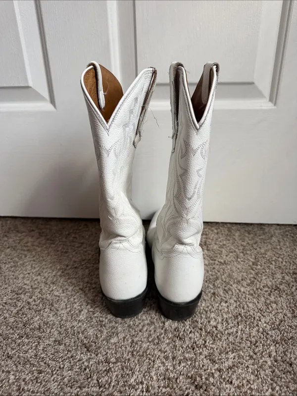 Shyanne White Leather Western Cowboy Boots - Image 2