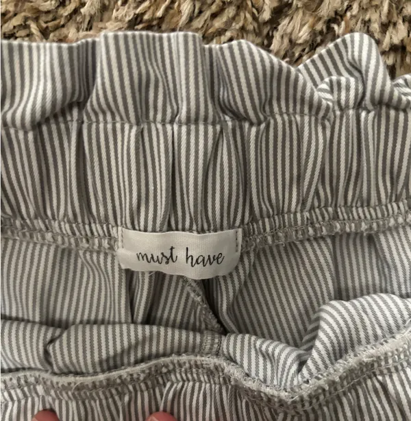 Blue & White Striped Shorts Size L - Image 2