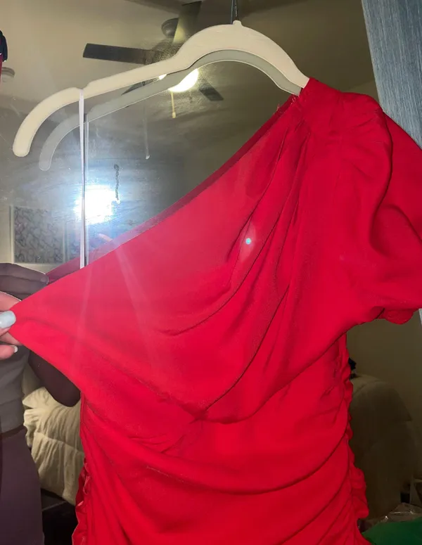 Hello Molly Red Ruffle One Shoulder Dress - Image 3