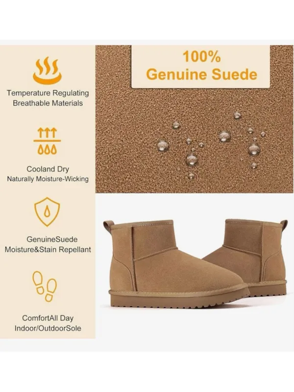 NEW Genuine Suede Boots Platform Mini Snow Boots Ankle Booties 5.5 - Image 11