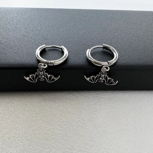 Bat Dangle Drop Earrings for Men Women,Streetwear Punk Hip Hop Unisex Style - Image 4