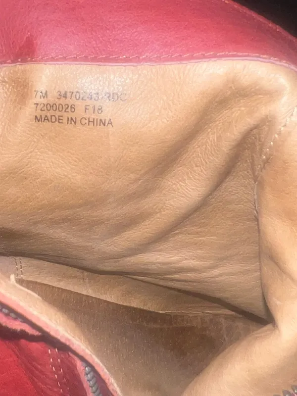 Frye Flynn Inside Zip Short Boots Red Clay Leather Western Festival Boho Size 7 - Image 6