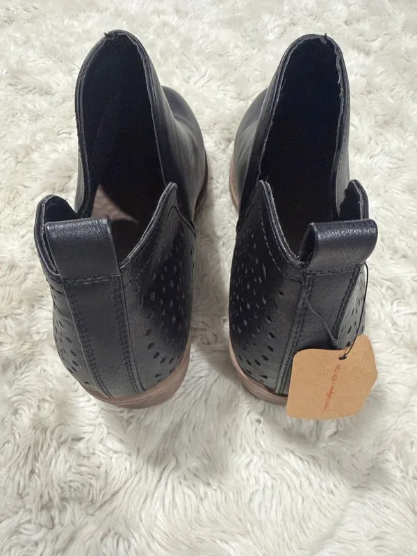 VEPOSE WOMEN'S ANKLE BOOTS‎ LOW HEELS CHUNKY CUTOUT BOOTIES SHOES Size 7.5 - Image 4
