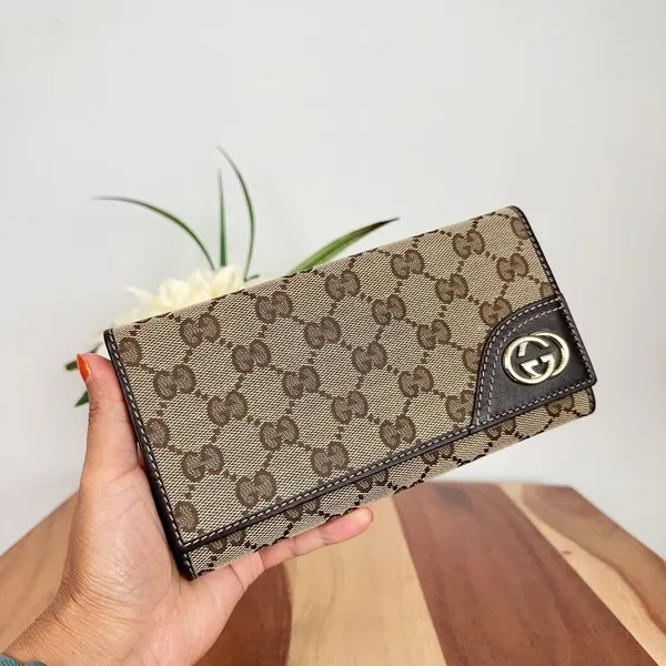 Pre-Owned Gucci Britt GG Canvas Continental Wallet‎ - Image 3