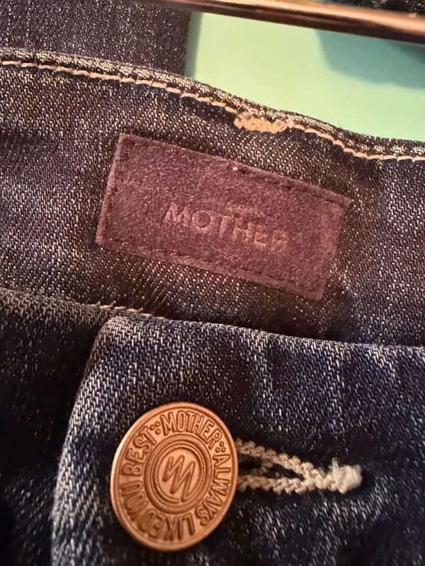 MOTHER The Looker Crop Denim Jeans On The Edge Blue Size 25 - Image 5