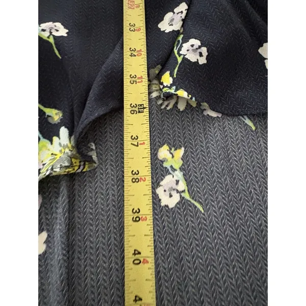 Free People Lost in You Navy Floral Midi Dress Hi Low Size M Western Romantic - Image 6