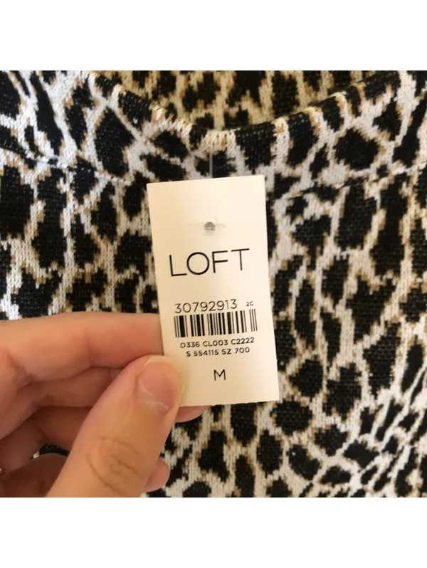 Loft NWT Women's Knit Midi Cheetah Print Pencil Skirt Size M - Image 5