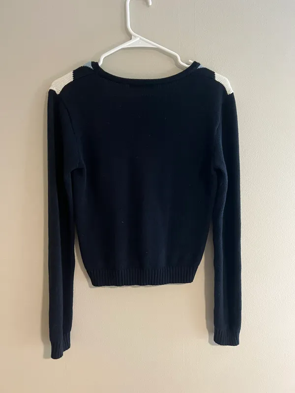 Brandy Melville Navy blue argyle sweater - Image 4