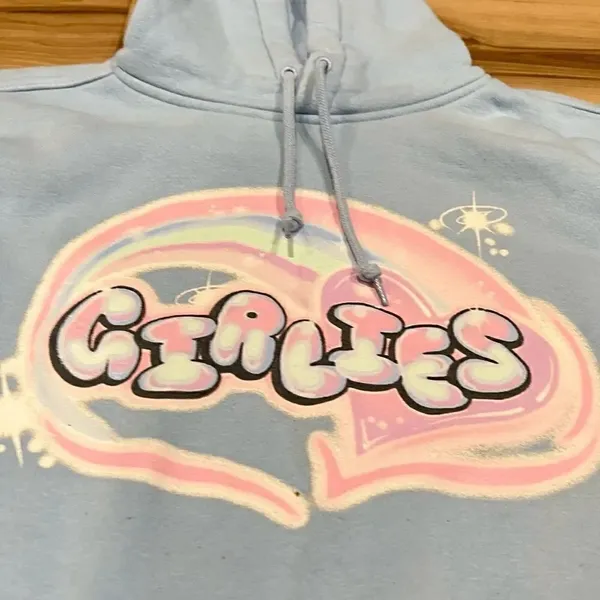Girlies by Safety Pin Blue Hoodie Women’s Medium - Image 3