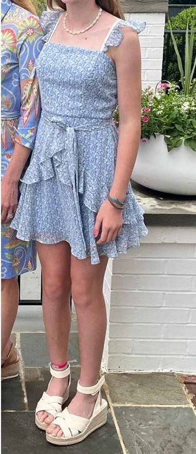 Altar'd State Light Blue Floral Mini Dress - Image 2