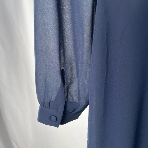 NWT ModCloth Sheer Long Sleeve Mock‎ Neck Mini Dress in Navy Blue Size 6 - Image 13