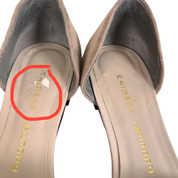 Chinese Laundry Ely Women Taupe Grey Faux Suede Pointed Toe D'Orsay Flats 7.5 38 - Image 4