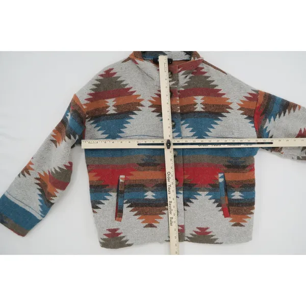 Blue B Collection Southwestern Tribal Button Up Jacket Multi Color‎ Women Medium - Image 6