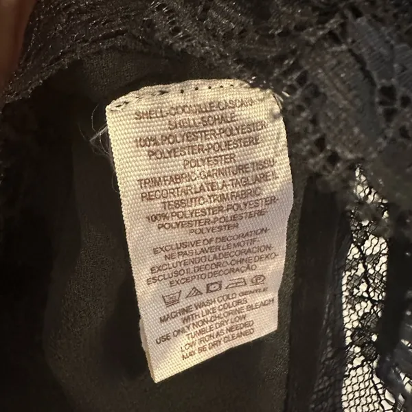 Free People Black Lace Baby Doll Flowy Boho Blouse /// Size XS - Image 9