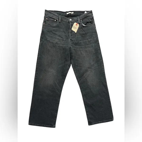 Levi’s NWT Ribcage Straight Ankle Jeans Black High Rise Denim Size 32 - Image 2