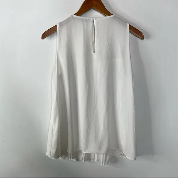 Zara Split Front White Dressy Tank Top Size Small‎ - Image 2