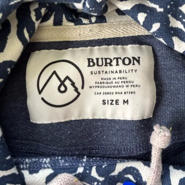 Burton Floral Funnel‎ Neck Sweatshirt medium winter snowboard ski layered - Image 8