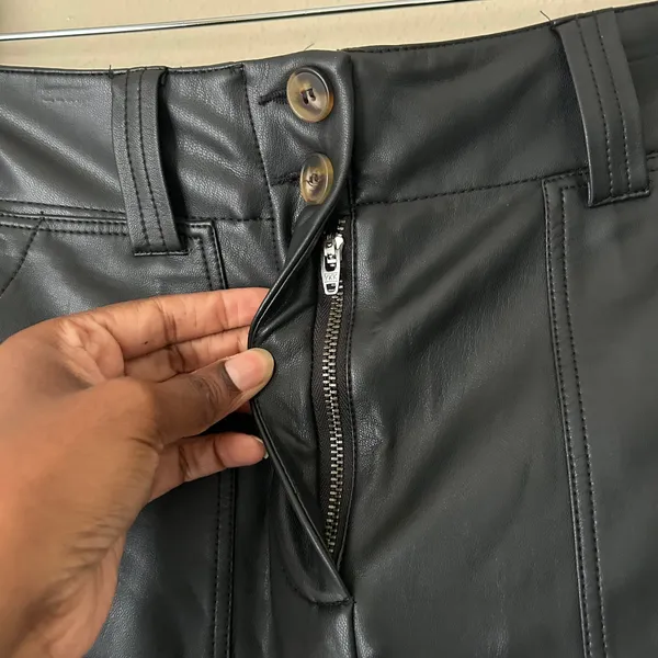 Maeve by Anthropologie Black Faux Leather High Waisted Pants US Size 8 - Image 8