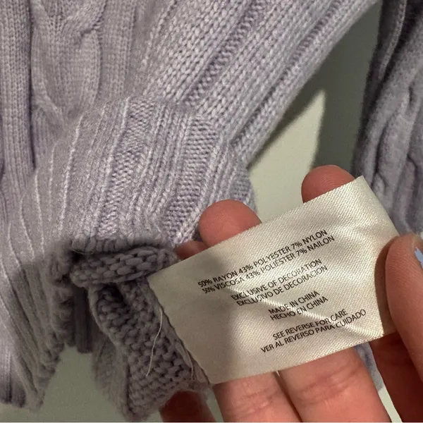 Banana Republic Cable Knit Sweater Soft‎ Lavender purple medium - Image 5